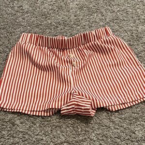Striped Red and White Women's Shorts